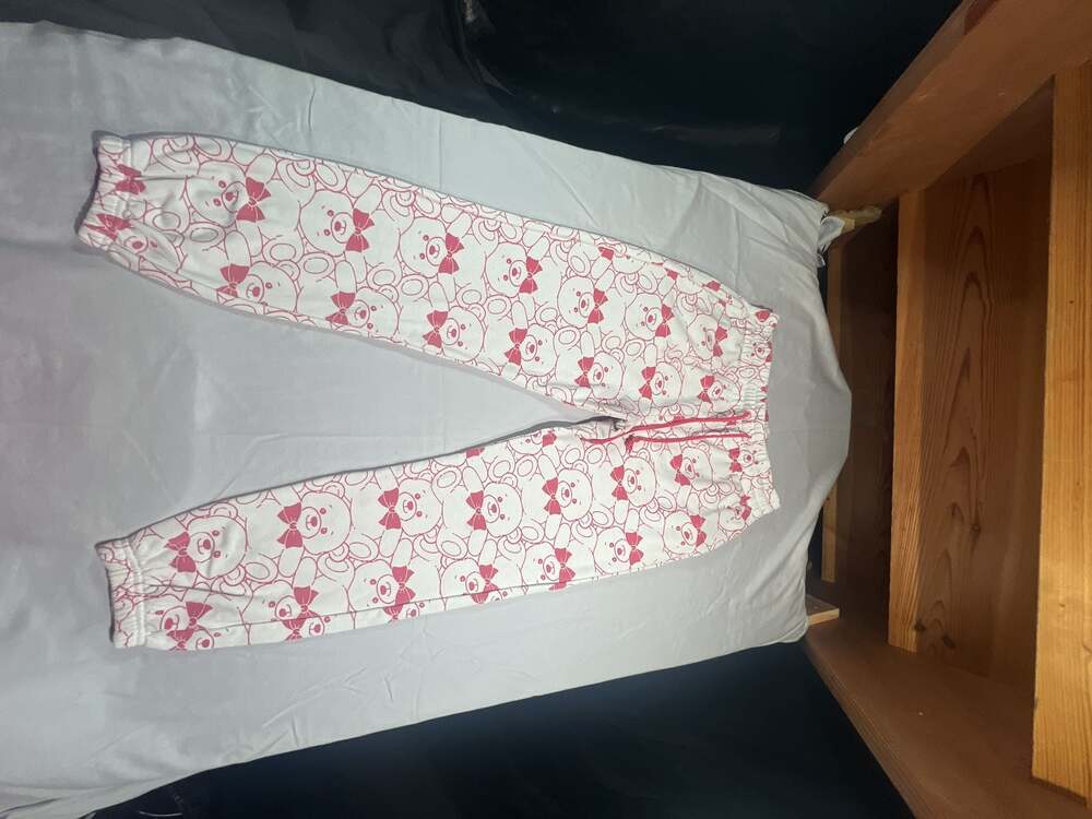 Wound Up Teddy Bear Print Jogger Sweatpants Size M (8-10)